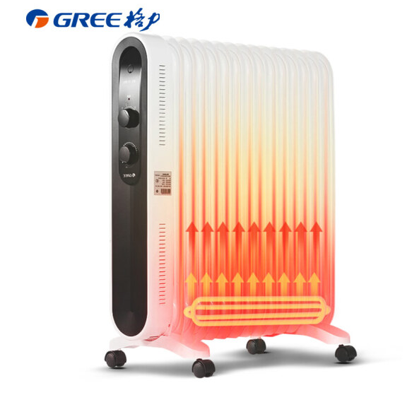 格力 (GREE)取暖器/电暖器/电暖气片家用 15片静音速热电油汀 NDY18-X6122